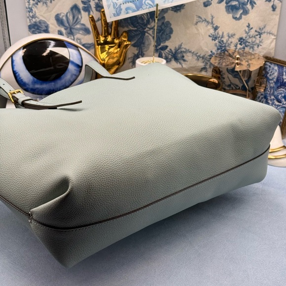 🆕 OROTON 🧿 NWOT Margot Medium Zip Tote Bag, Duck Egg Pebbled Leather - Picture 14 of 15